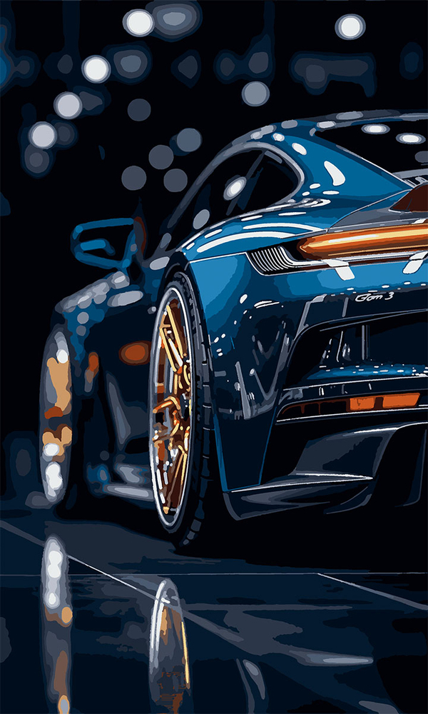 Картина по номерам Santi Роскошное авто 30х50 см LED подсветка фото1