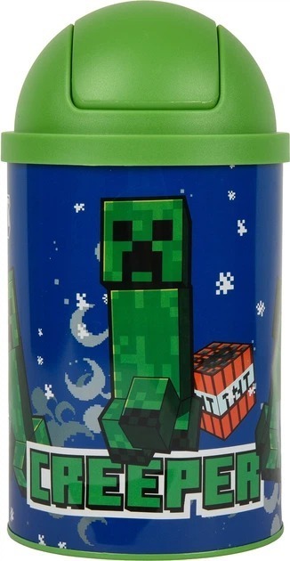 Контейнер настільний для сміття Yes Minecraft Creeper металевий 10 х 18 см фото1