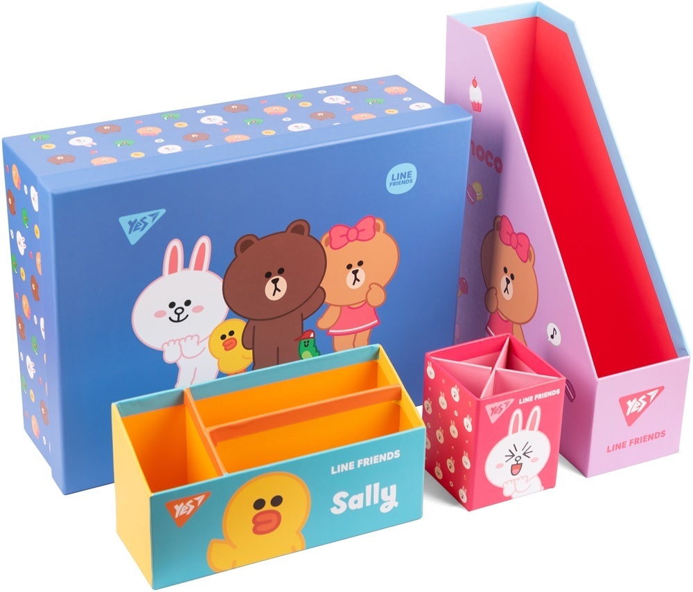 Настільний органайзер у наборі Yes Line Friends картонний, 4 предмети (450104) фото1