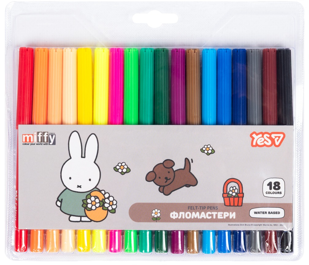Фломастери Yes Miffy 18 кольорів фото1