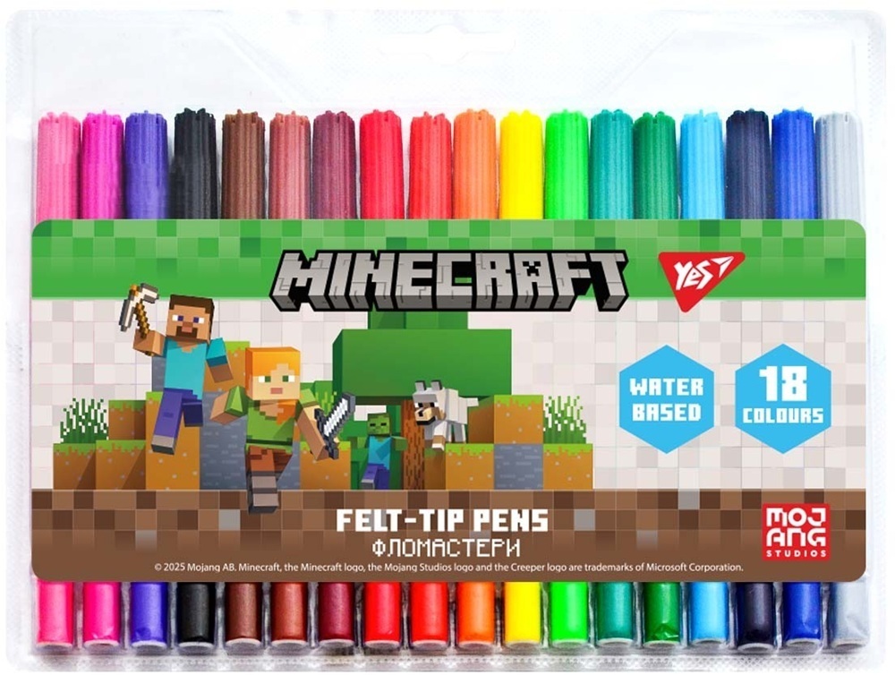 Фломастери Yes Minecraft 18 кольорів фото1