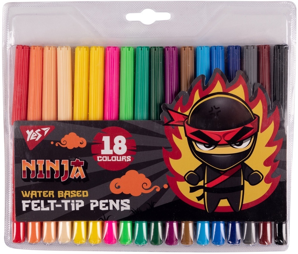 Фломастери Yes Ninja 18 кольорів фото1