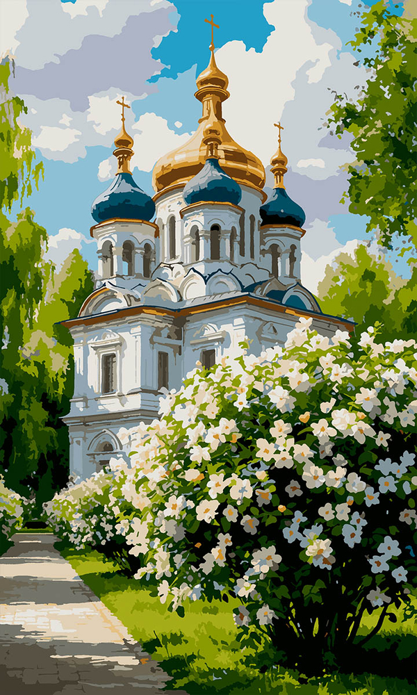 Картина по номерам Santi Храм весной 30х50 см фото1