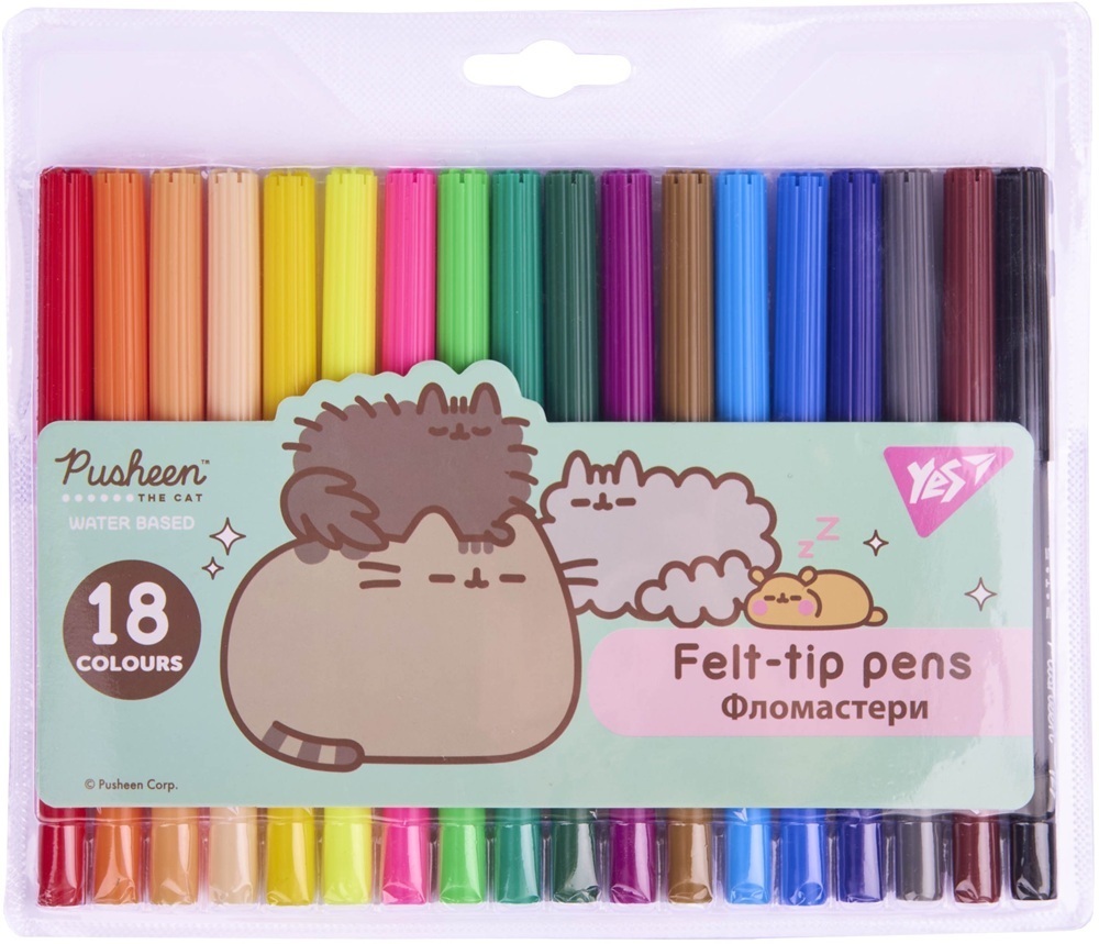 Фломастеры Yes Pusheen 18 цветов фото1