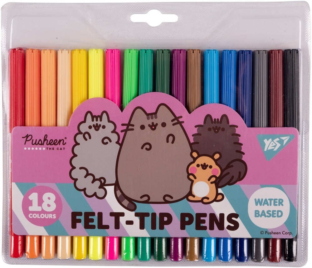 Фломастеры Yes Pusheen friends 18 цветов фото1