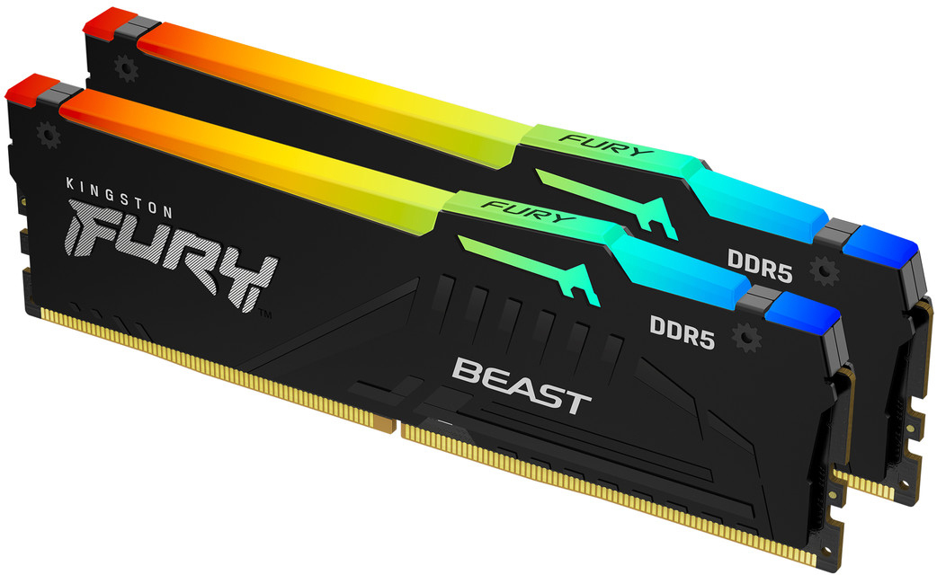 Память для ПК Kingston Fury Beast Black RGB DDR5 6000 32GB (2x16GB) (KF560C36BBE2AK2-32) фото1