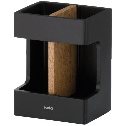 Стакан для зубных щеток KELA Cube, черный, 8.5х6.5х11.5 см (23688)