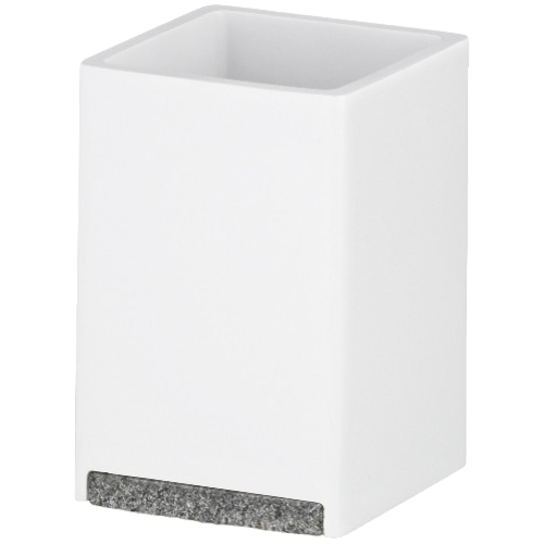 Стакан для зубных щеток KELA Cube, белый, 7х7х11 см (23692)