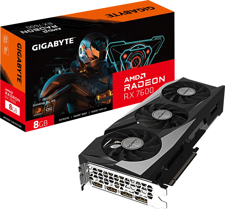 Видеокарта Gigabyte AMD Radeon RX 7600 Gaming OC 8G (GV-R76GAMING OC-8GD) фото1