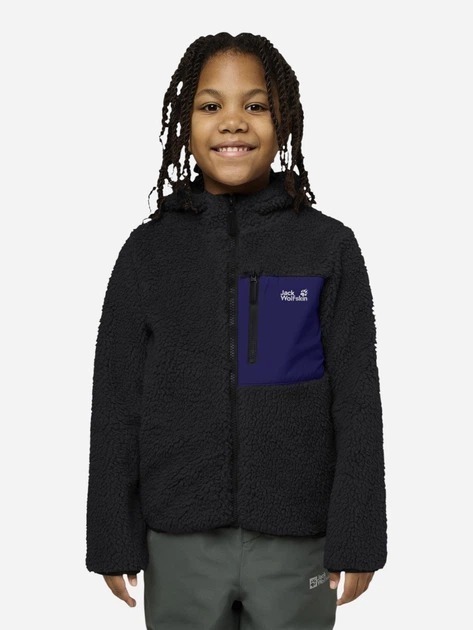 Флис детский Jack Wolfskin Ice Curl Hood Jacket K 1609232_T0662 164 темно-серый фото1