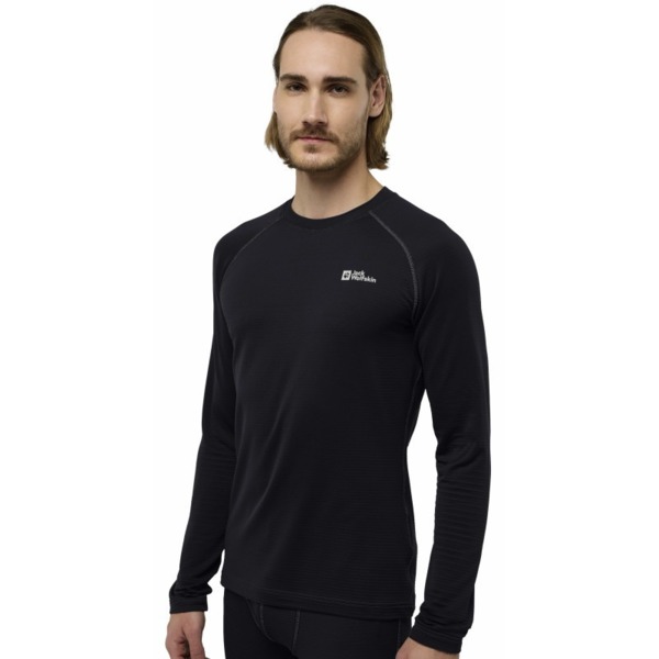 Термолонгслив мужской Jack Wolfskin Infinite Warm Ls M A60322_6000 S черный фото
