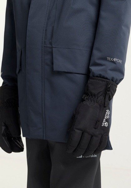 Перчатки детские Jack Wolfskin Easy Zip Glove K A65246_6000 M черные фото