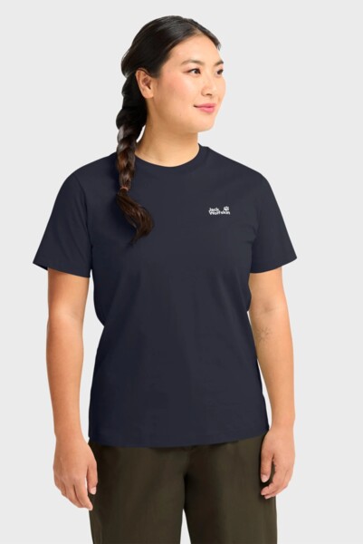 Футболка жіноча Jack Wolfskin Essential T W A65757_C0413 S темно-синя фото