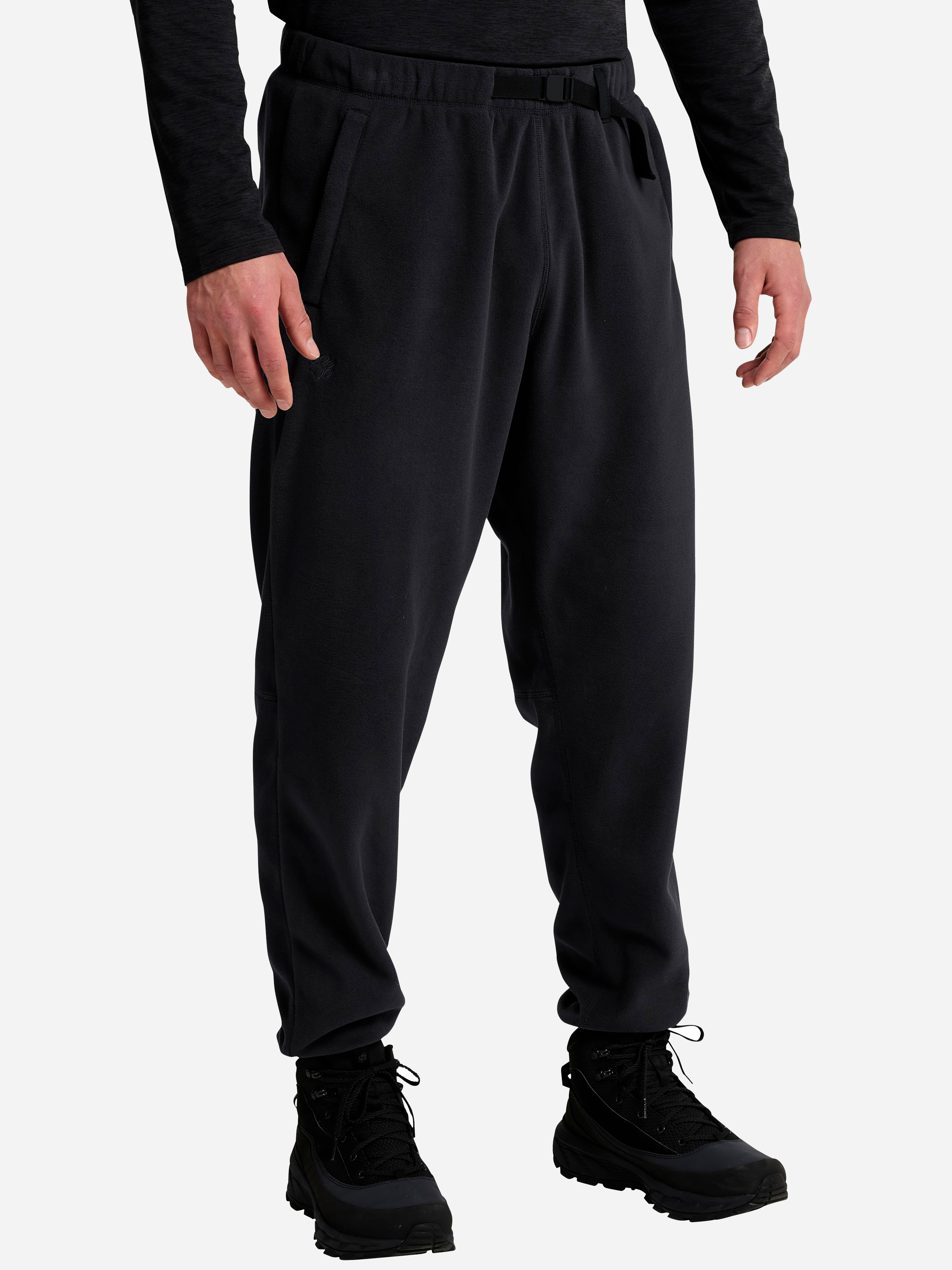 Штаны флисовые мужские Jack Wolfskin Solace Pants M A66216_6000 38 черные фото1