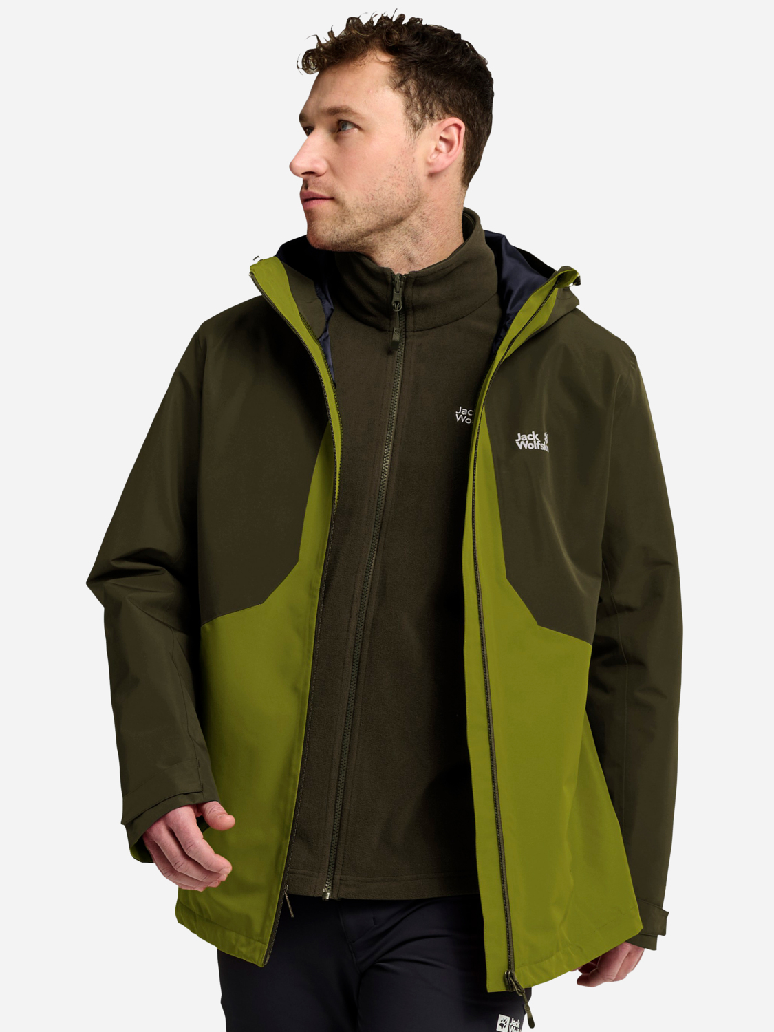 Куртка 3 в 1 мужская Jack Wolfskin Stonetrail 3In1 Jkt M A66291_E0337 M зеленая