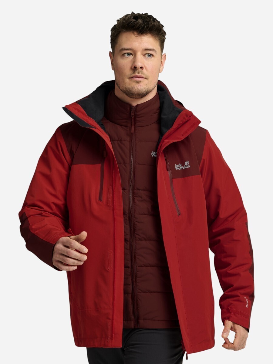 Куртка 3 в 1 мужская Jack Wolfskin Jasper Pro 3In1 Jkt M A66293_J0191 L красная