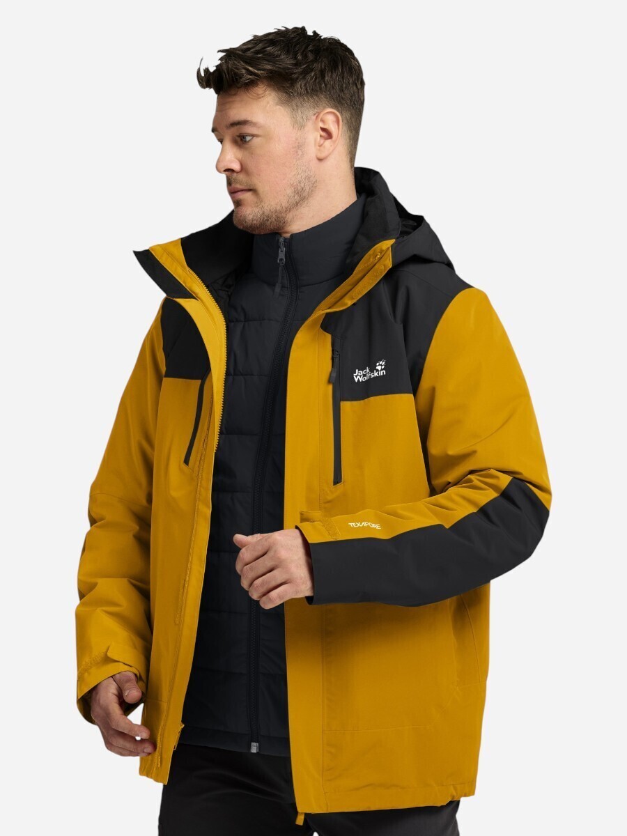Куртка 3 в 1 мужская Jack Wolfskin Jasper Pro 3In1 Jkt M A66293_M0119 L желтая
