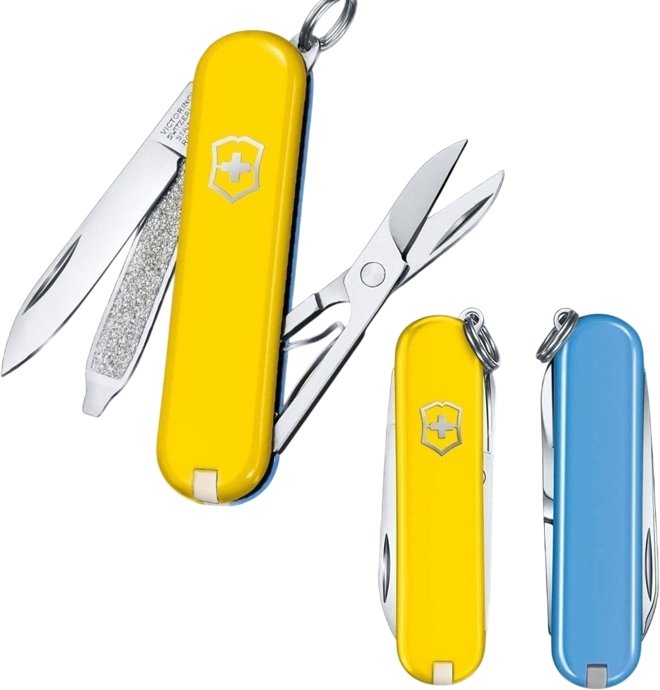 Нож Victorinox Classic SD Ukraine 58мм, 7функ, желт-голубой (Vx06223.8G.28) фото1