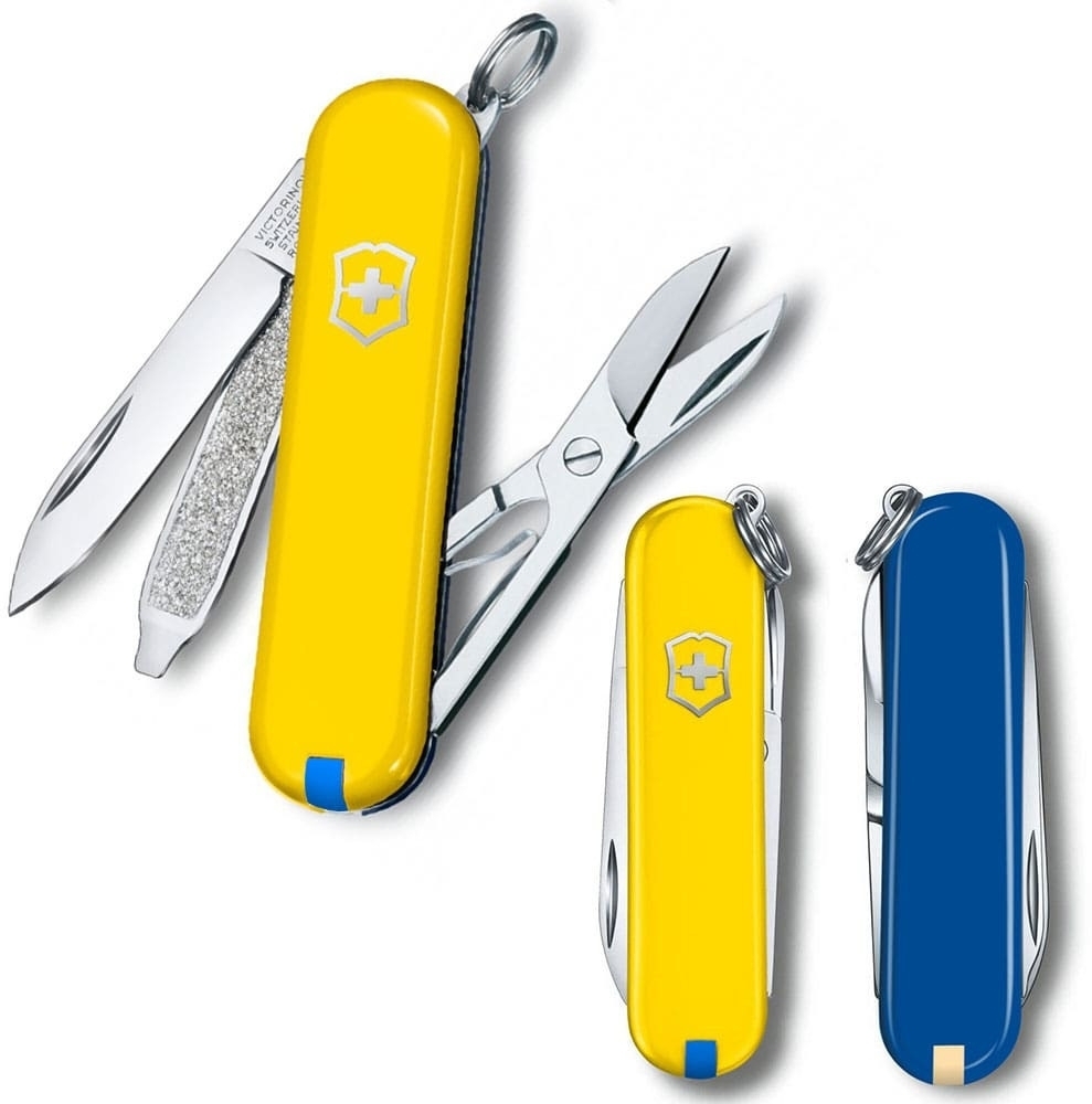 Нож Victorinox Classic SD Ukraine 58мм, 7функ, желт-син (Vx06223.8G.2) фото1