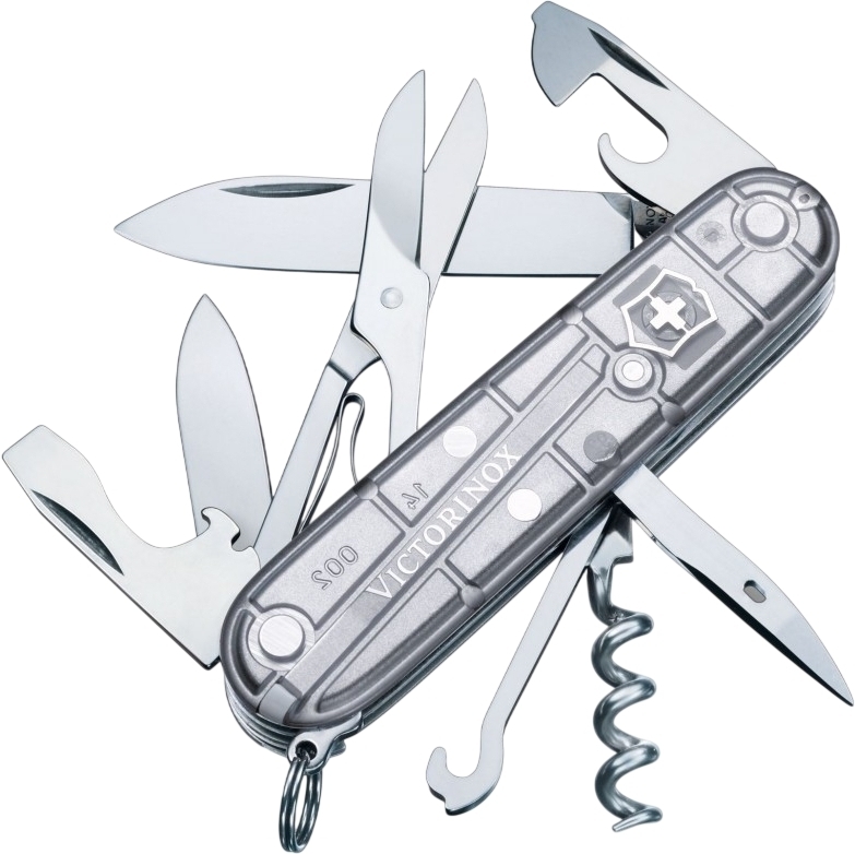 Нож Victorinox Climber 91мм, 14функ, серебр.прозрачный (Vx13703.T7) фото1
