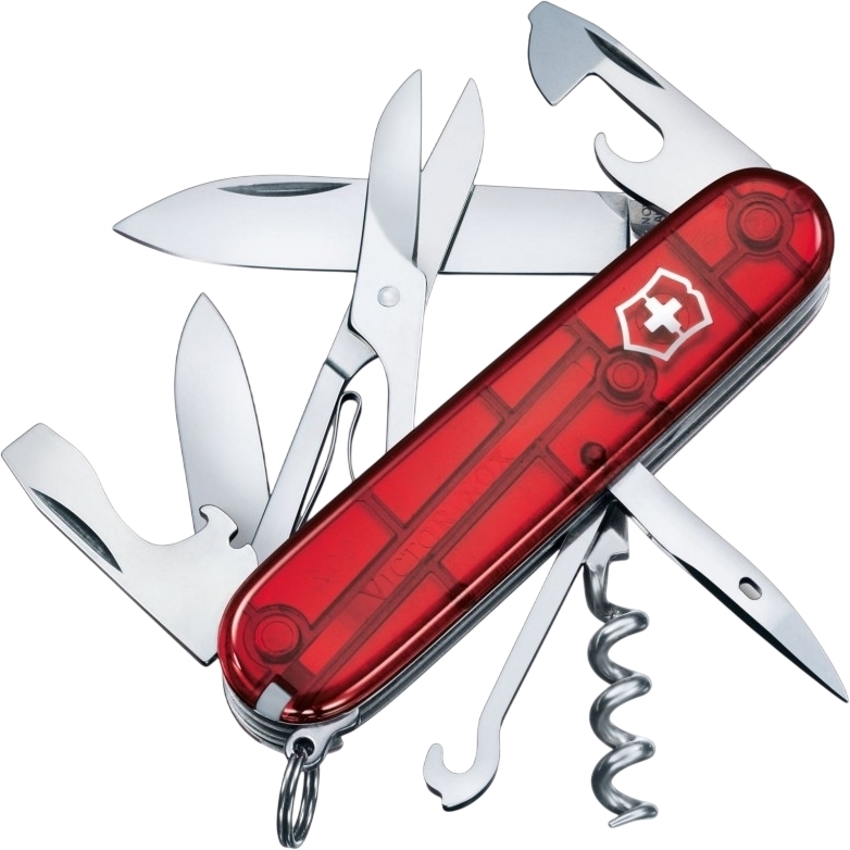 Нож Victorinox Climber 91мм, 14функ, красный прозрачный (Vx13703.T) фото1
