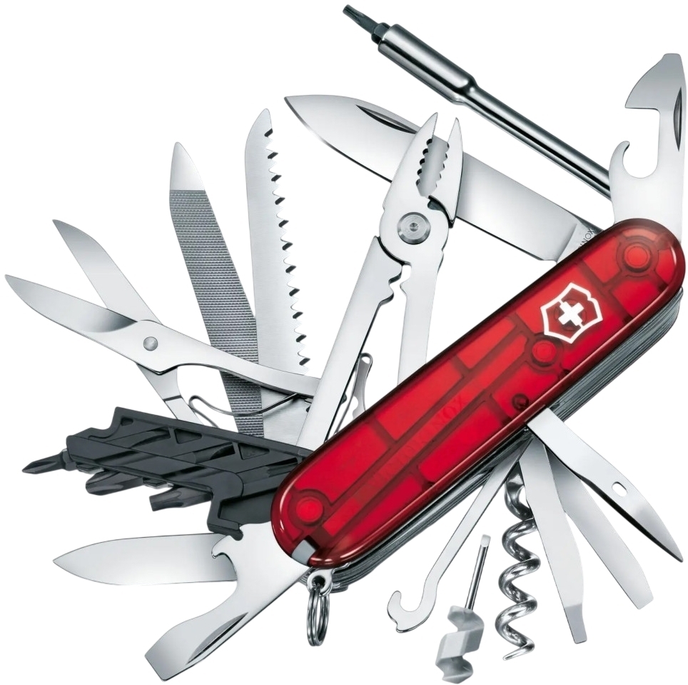 Нож Victorinox Cybertool L 91мм, 41функ, красный прозрачный (Vx17775.T) фото1