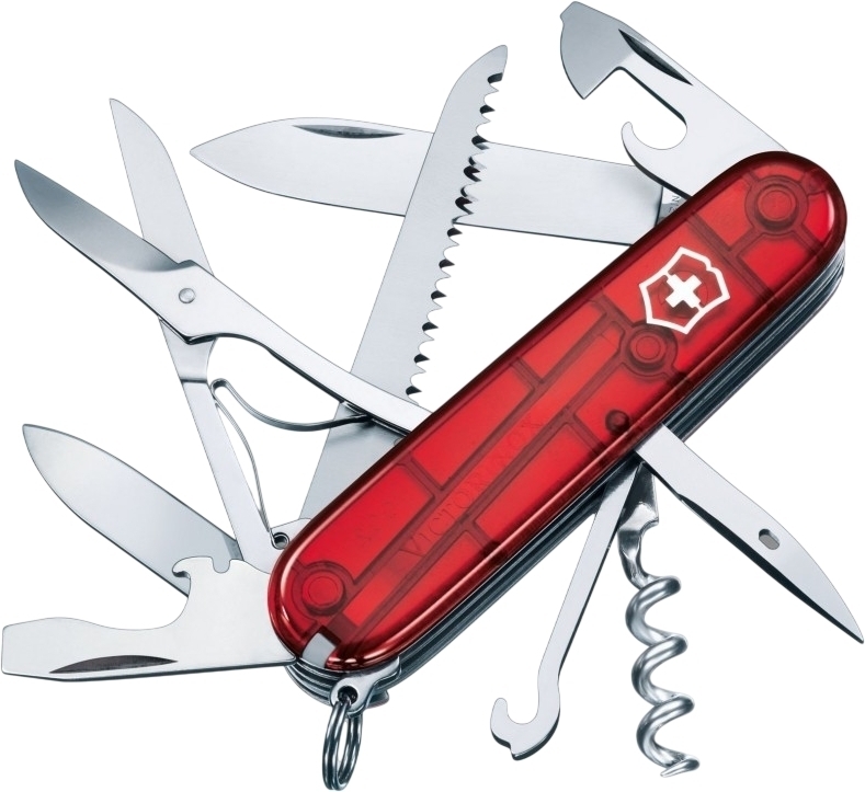 Нож Victorinox Huntsman 91мм, 15функ, красный прозрачный (Vx13713.T) фото1