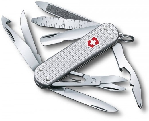 Нож Victorinox Minichamp Alox 58мм, 15функ, рифл.серебро (Vx06381.26) фото1