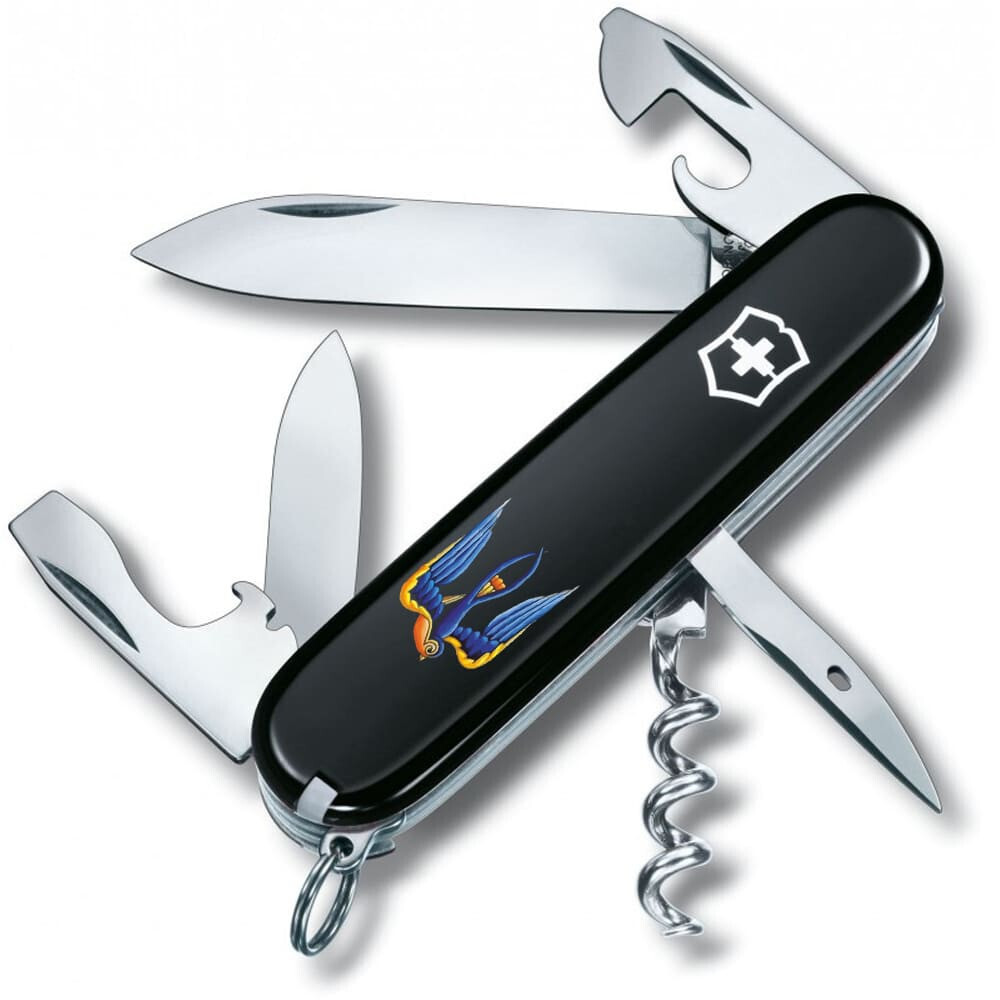 Нож Victorinox Spartan Ukraine 91мм, 12функ, черный, Ласточка (Vx13603.3_T1230u) фото1