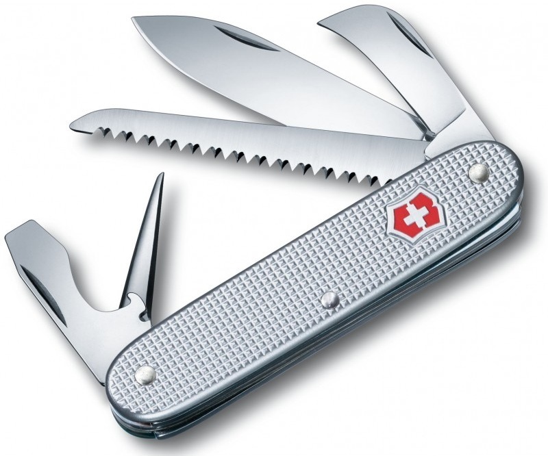 Ніж Victorinox Swiss Army 7 93мм,7функ,ріфл.срібл (Vx08150.26) фото1