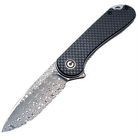 Нож складной карманный Civivi Elementum, (7,5 см) Damascus / Carbon Fiber & G10 (C907DS) фото1