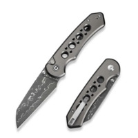 Ніж складаний туристичний Civivi Pragma Prime, (8,9 см) Damascus / Aluminum сірий (C24067-DS1)