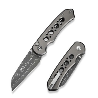 Нож складной туристический Civivi Pragma Prime, (8,9 см) Damascus / Aluminum серый (C24067-DS1) фото1