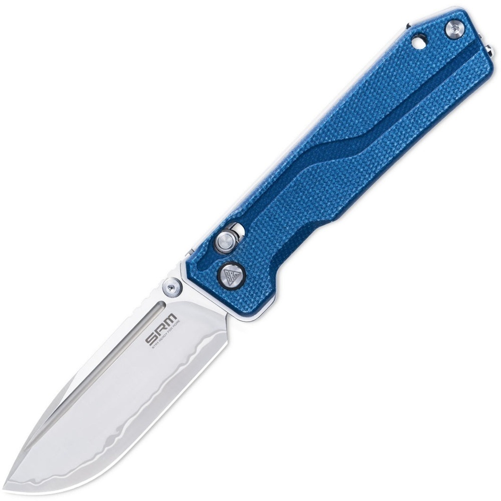 Ніж складаний туристичний SRM Rubik (8.7 см) 14C28N / Micarta блакитний (7228B-ME2) фото1