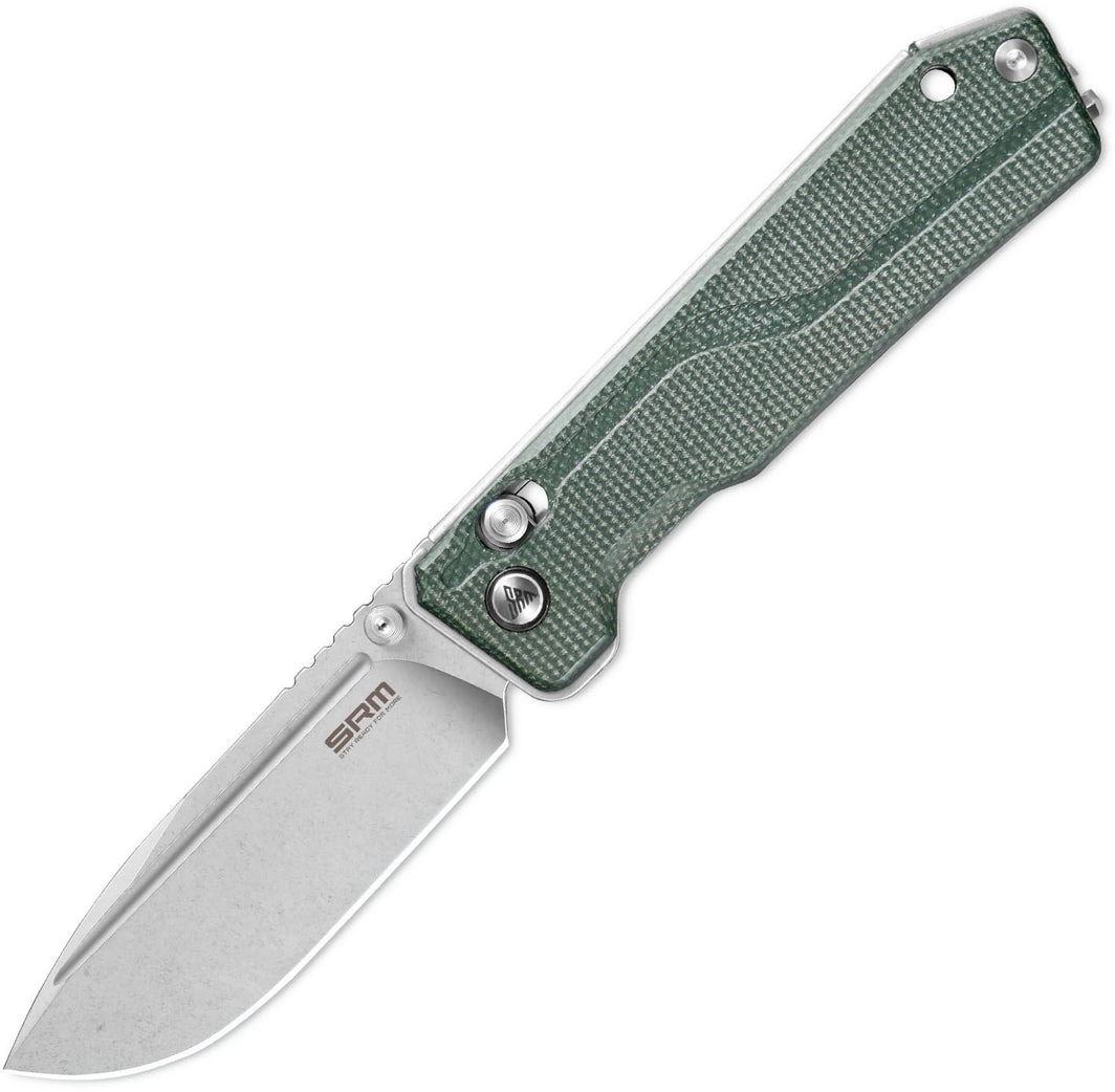 Ніж складаний туристичний SRM Rubik (8.7 см) 14C28N / Micarta зелений (7228B-MG) фото1