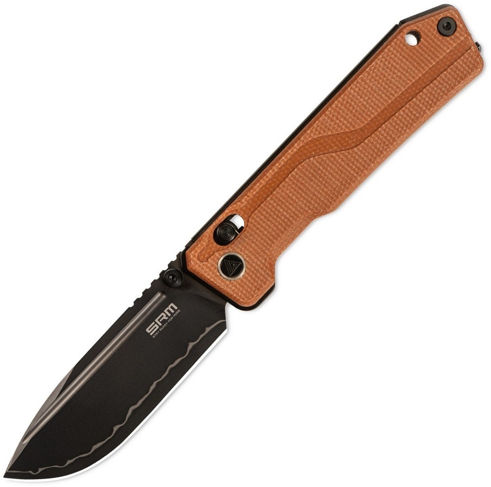 Нож складной туристический SRM Rubik (8.7 см) 140Cr / Micarta коричневый (7228B-MN2) фото1