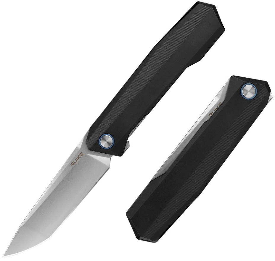 Ніж складаний туристичний Ruike (9.2 см) 14C28N / Aluminum чорний (P166-AB) фото1