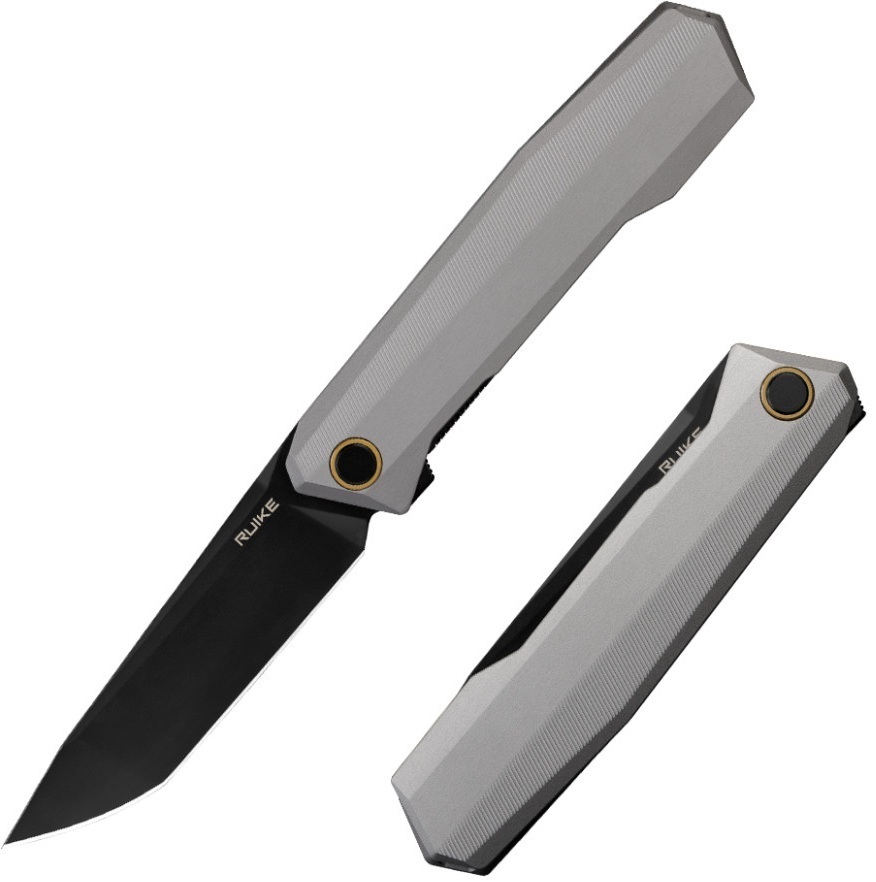Ніж складаний туристичний Ruike (9.2 см) 14C28N / Aluminum сірий (P166-AK) фото1
