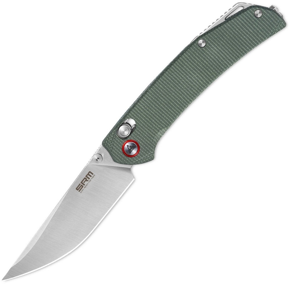 Ніж складаний туристичний SRM Asika (8.8 см) 14C28N / Micarta зелений (411L-MG) фото1