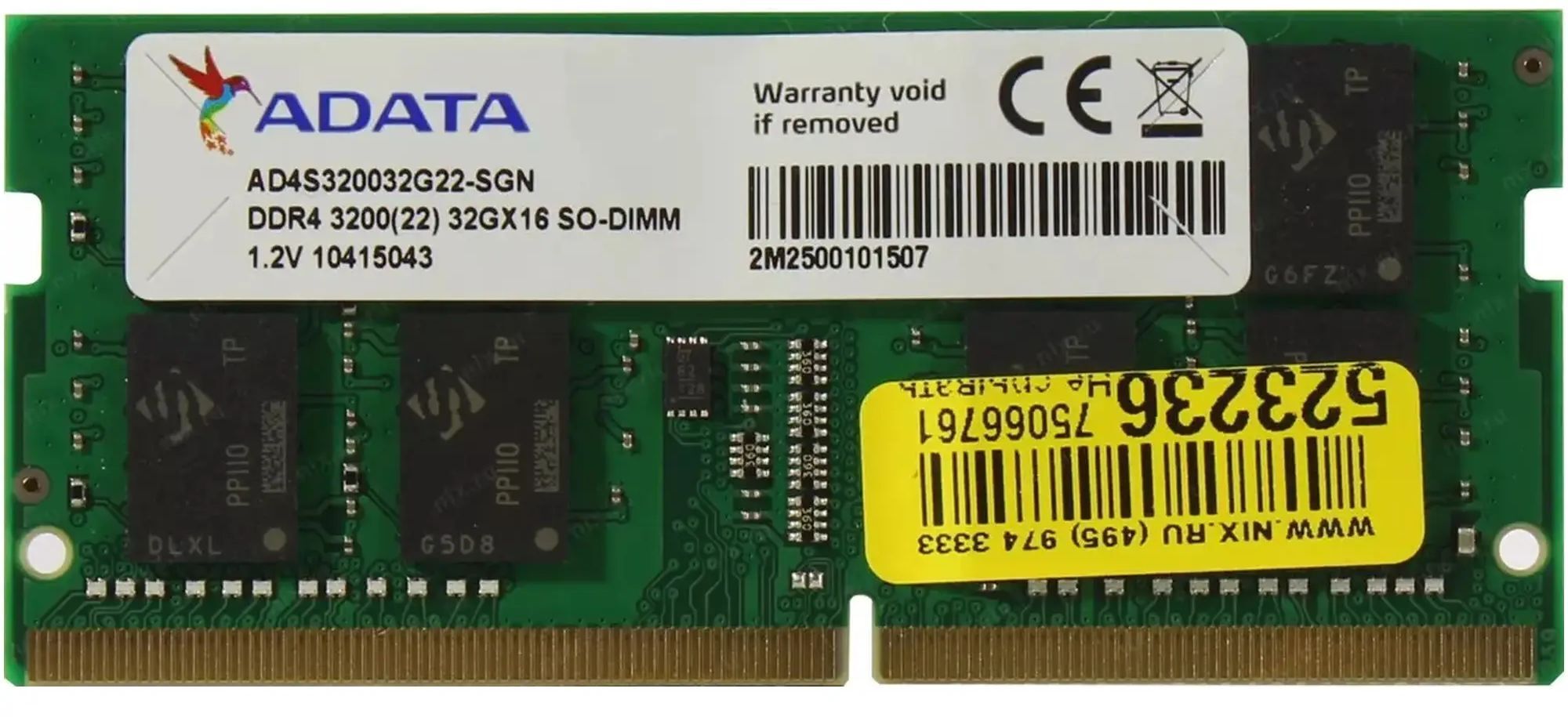 Пам'ять для ноутбука ADATA DDR4 3200 32GB SODIMM (AD4S320032G22-SGN) фото1