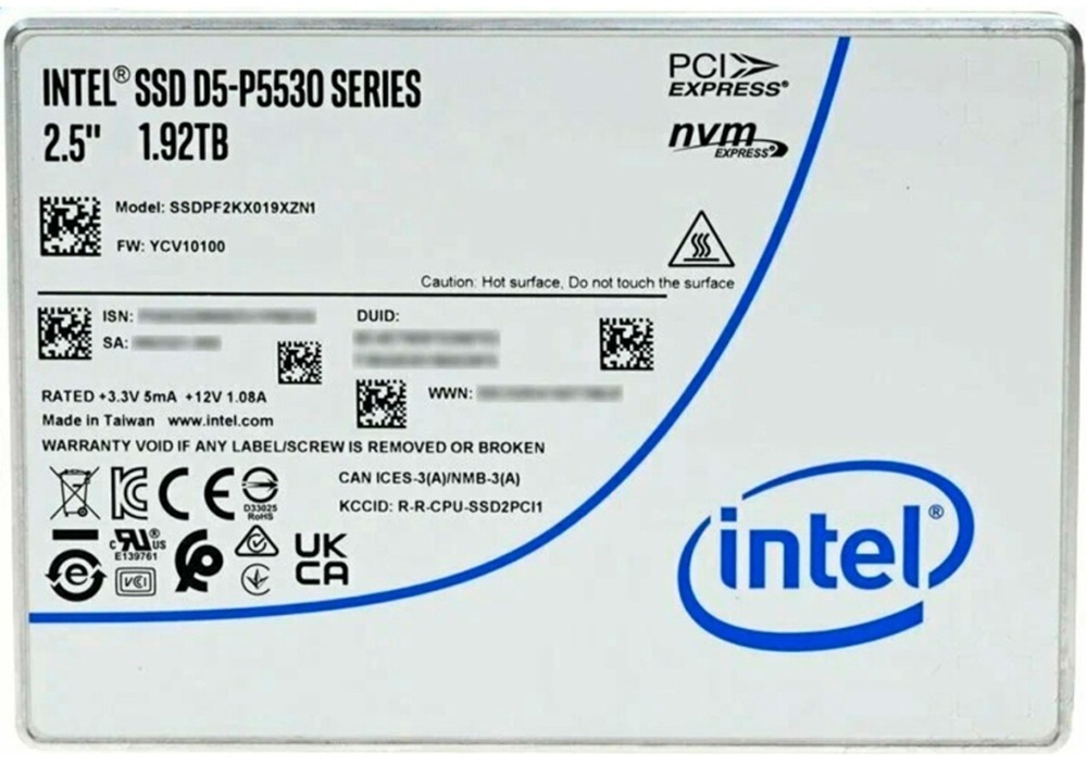 SSD накопичувач Enterprise Intel D5-P5530 1.92TB 2.5" OEM (SSDPF2KX019XZN1) фото1