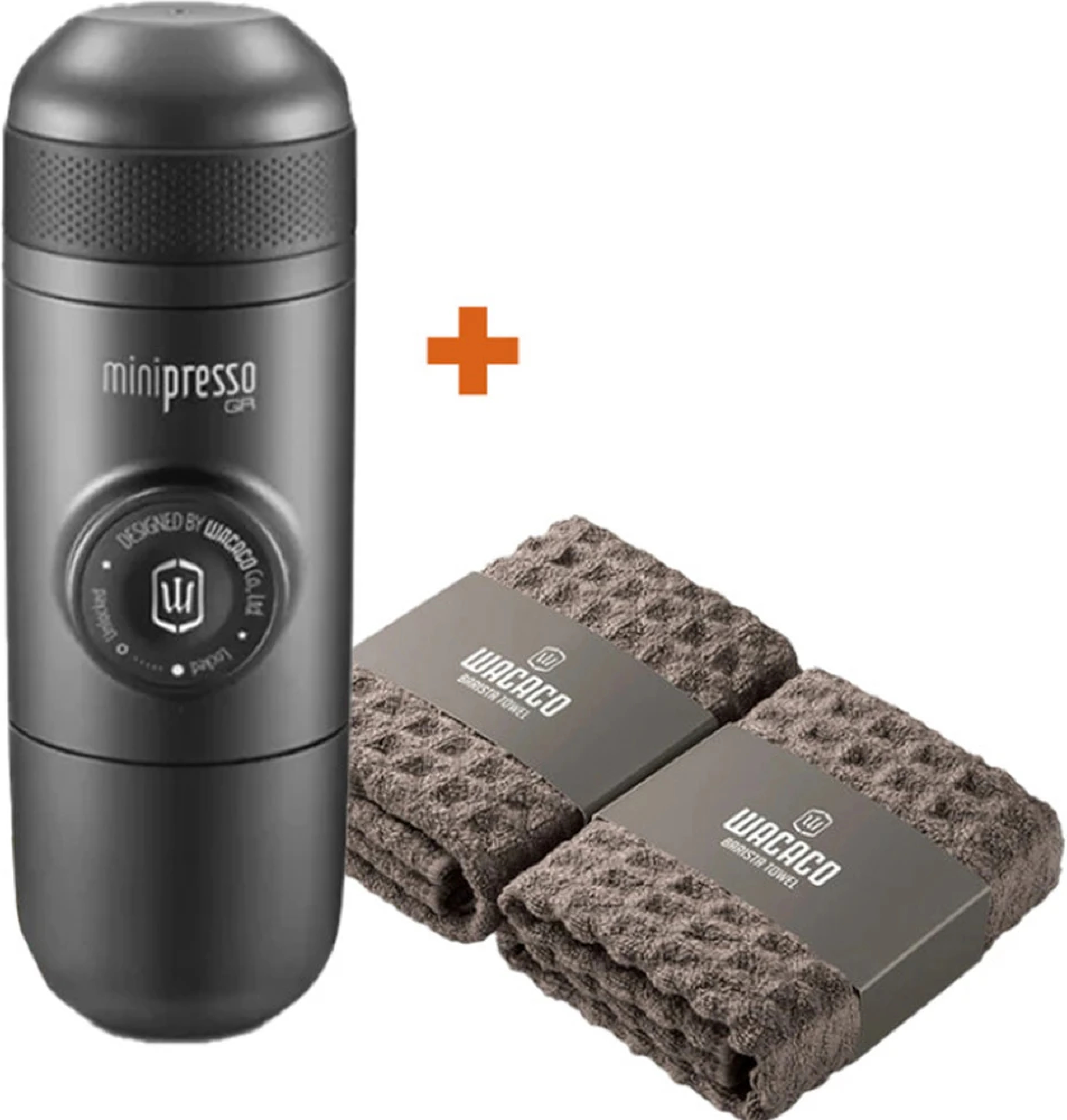 Набор Wacaco Minipresso GR: кофеварка и полотенца бариста (WMINIGR_WBT2_set) фото1