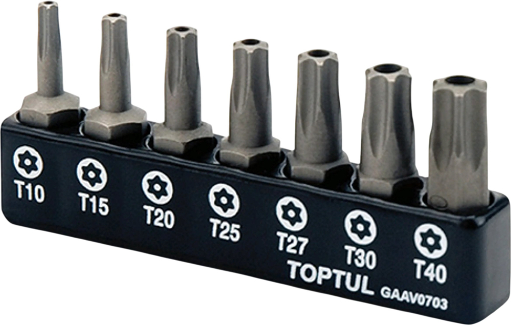 Набор бит Toptul TORX с отверстием 1/4" (GAAV0703) фото1