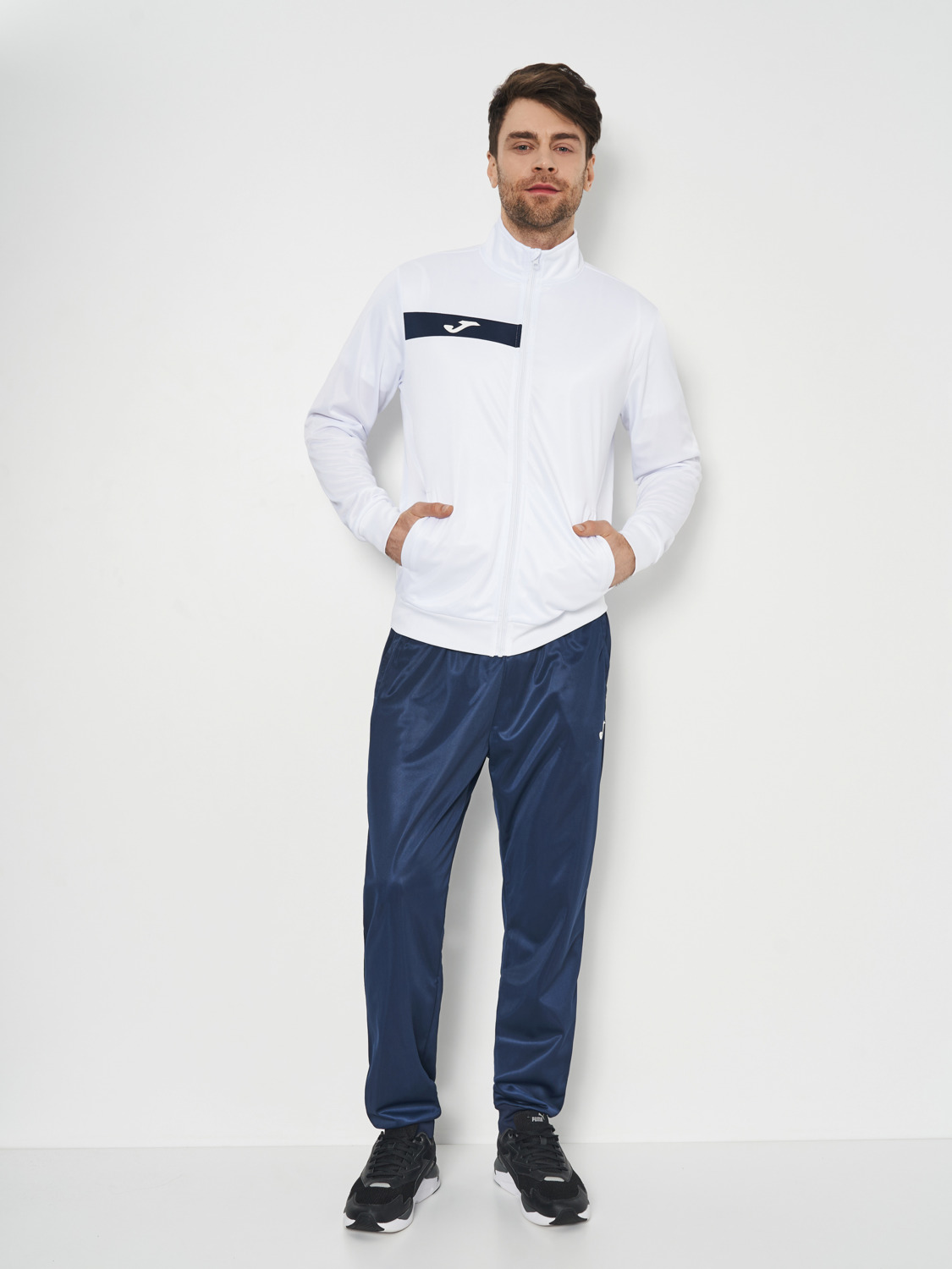 Спортивный костюм кофта, штаны мужской JOMA Columbus Tracksuit 102742.203 2XL белый