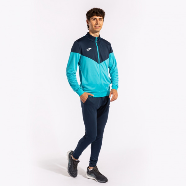 Спортивный костюм кофта, штаны мужской JOMA Oxford Tracksuit 102747.013 M бирюзовый/черный