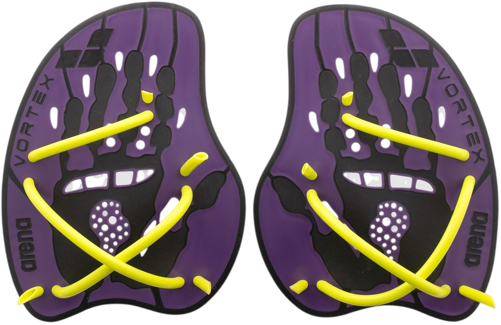 Лопатки для плавания Arena Vortex Evolution Hand Paddle 95232-140 L Фиолетово-желтый (3468337527190) фото1