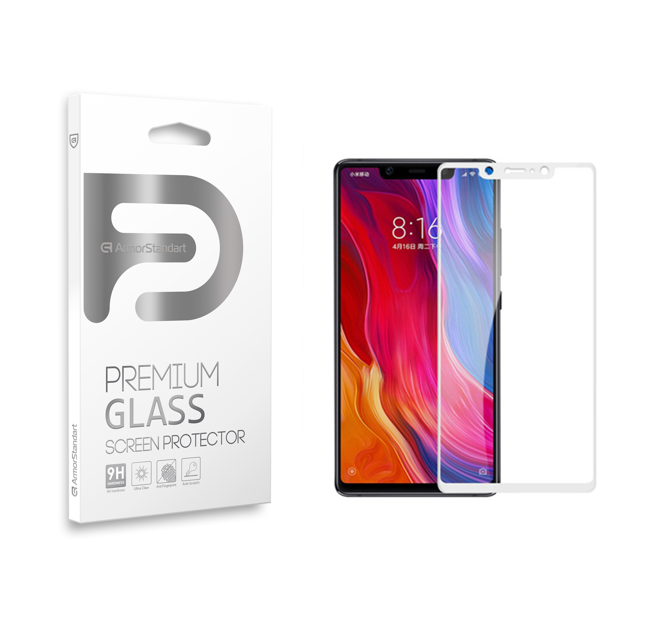 Защитное стекло ArmorStandart Premium 3D для Xiaomi Mi8SE White (ARM52301-G3D-WT) фото1