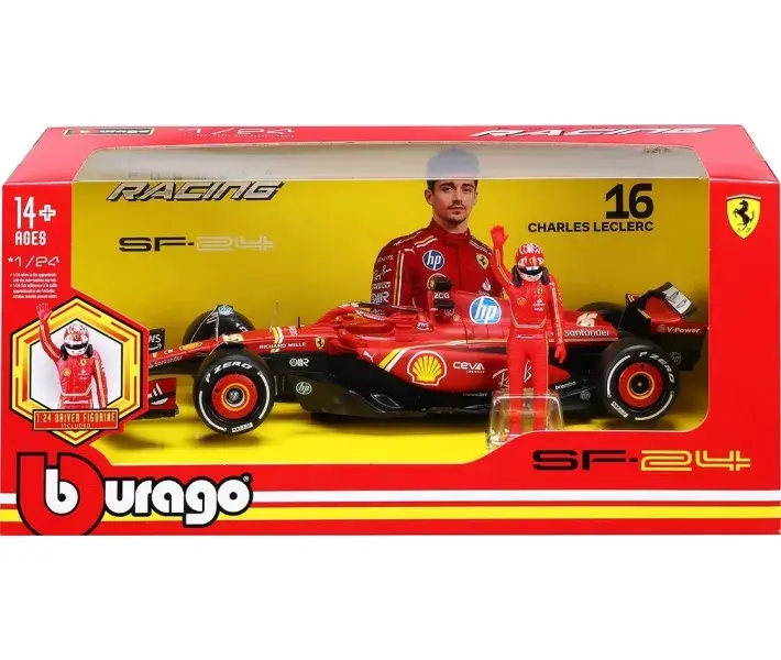 Автомодель с фигуркой Bburago Ferrari SF-24 (2024) (1:24) (18-26823) фото1