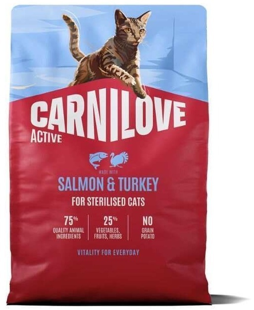 Корм сухой для стерилизованных котов Carnilove Active Salmon&Turkey Sterilised лосось и индейка 2 кг (8595602581559)