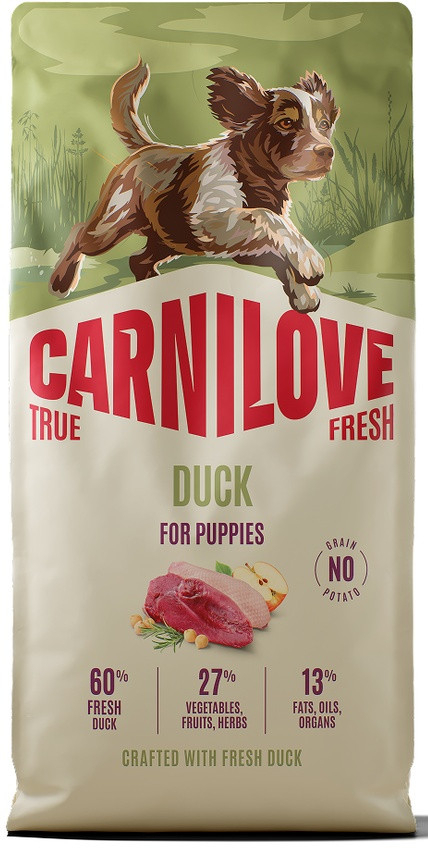 Корм сухой для щенков Carnilove True Fresh Puppy утка 12 кг (8595602582044) фото1
